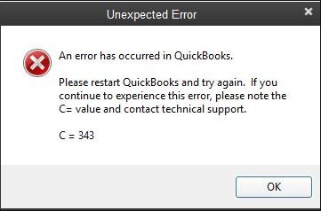 quickbooks error c=343